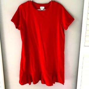 Mudpie Red Ruffle Hem T-Shirt Dress - Size M